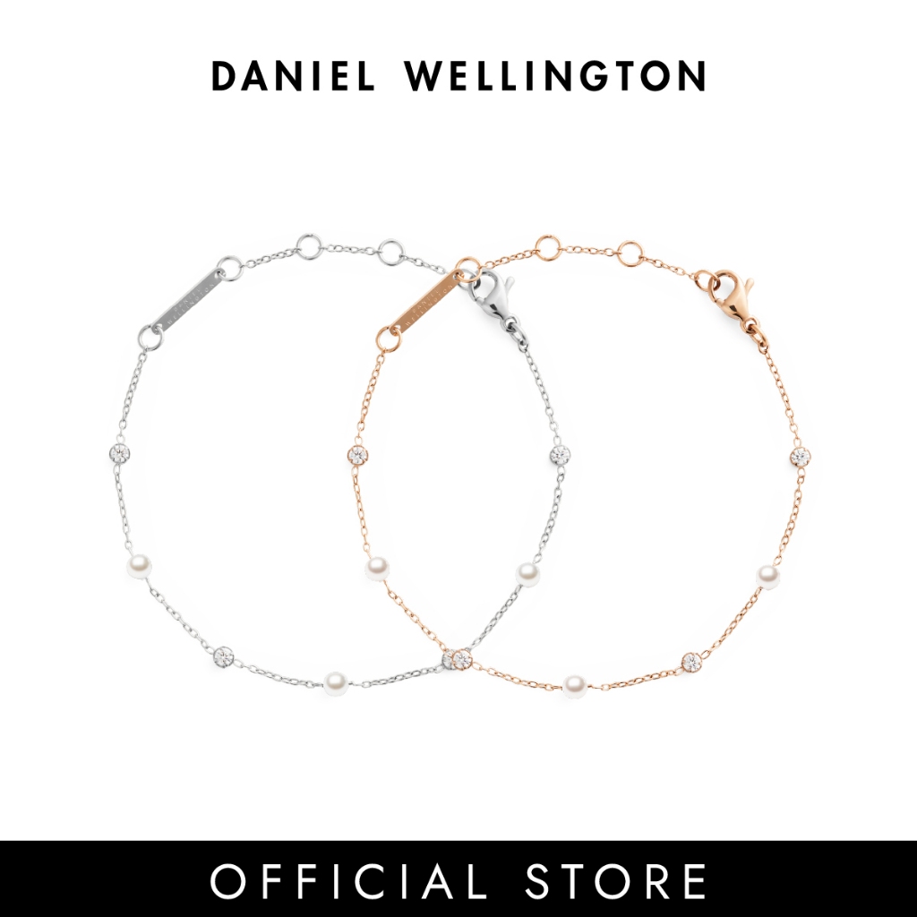 (New)Daniel Wellington สร้อยข้อมือ Pearl Bracelet Rose Gold/Silver