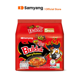 [แพ็ก 5 ซอง] Samyang Buldak Spicy Ramen 2X Spicy | ซัมยัง บูลดัก สไปซี่ ราเมง 2 เอ็กซ์ สไปซี่ (140g.x5)