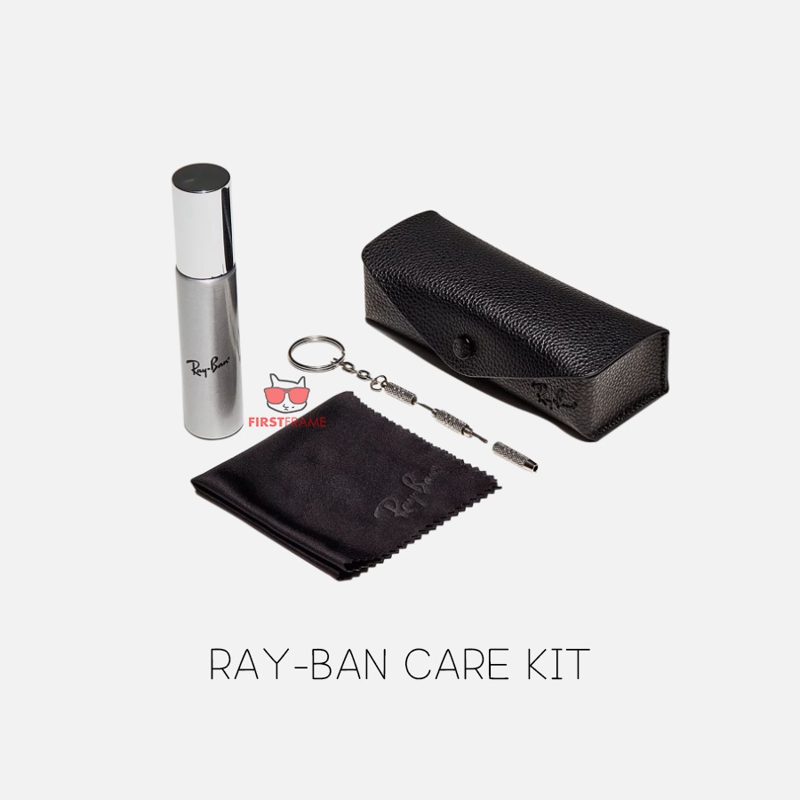 RAY-BAN CARE KIT Cleaning น้ำยาทำความสะอาดเลนส์แว่นตา พร้อมอุปกรณ์ไขควง ผ้า และกระเป๋าหนัง
