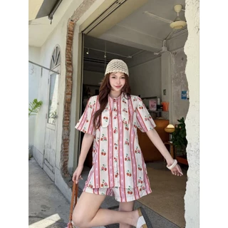 Longdopaws : Lady set ชุดเซ็ท2ชิ้นผู้หญิง เสื้อ+กางเกงขาสั้น มีซับใน