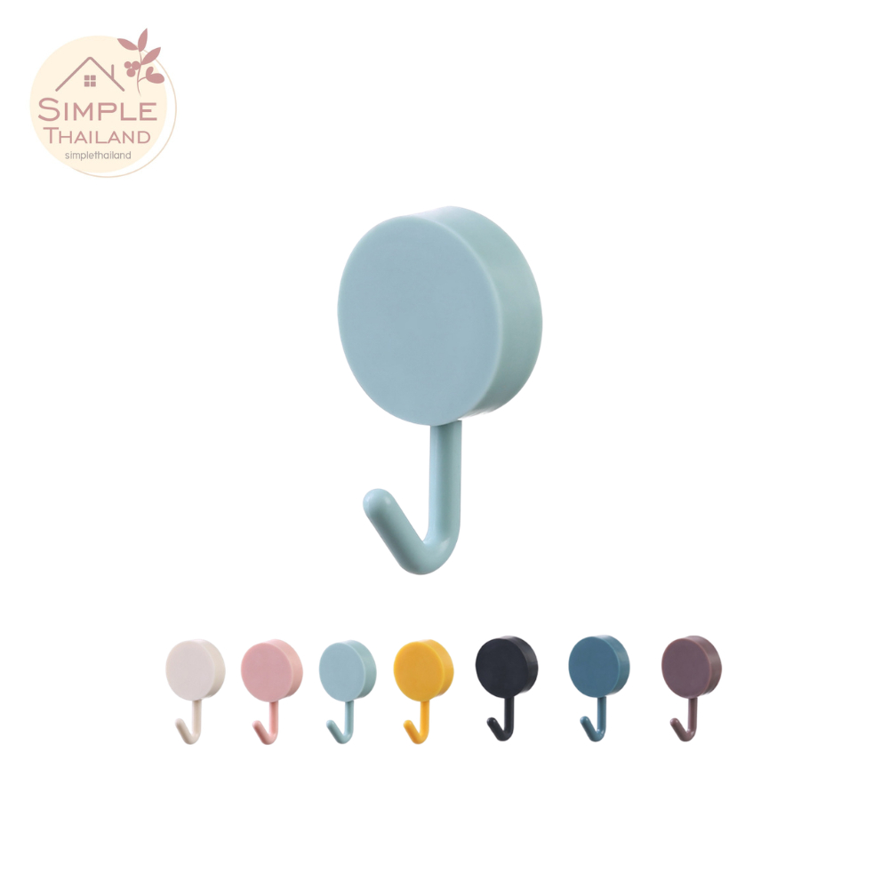 ตะขอแขวน ตะขอติดผนัง wall hook ตะขอแปะผนัง ยกโหล 12ชิ้น 24ชิ้น 36ชิ้น ไม่ต้องเจาะผนัง สุ่มสี Simple