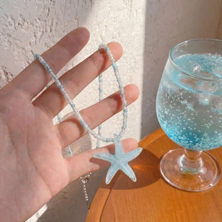สร้อยคอ necklace ลูกปัด ปลาดาว โดปามีน สไตล์เกาหลี y2k เทศกาลน้ำ วันหยุด ริมทะเล COD