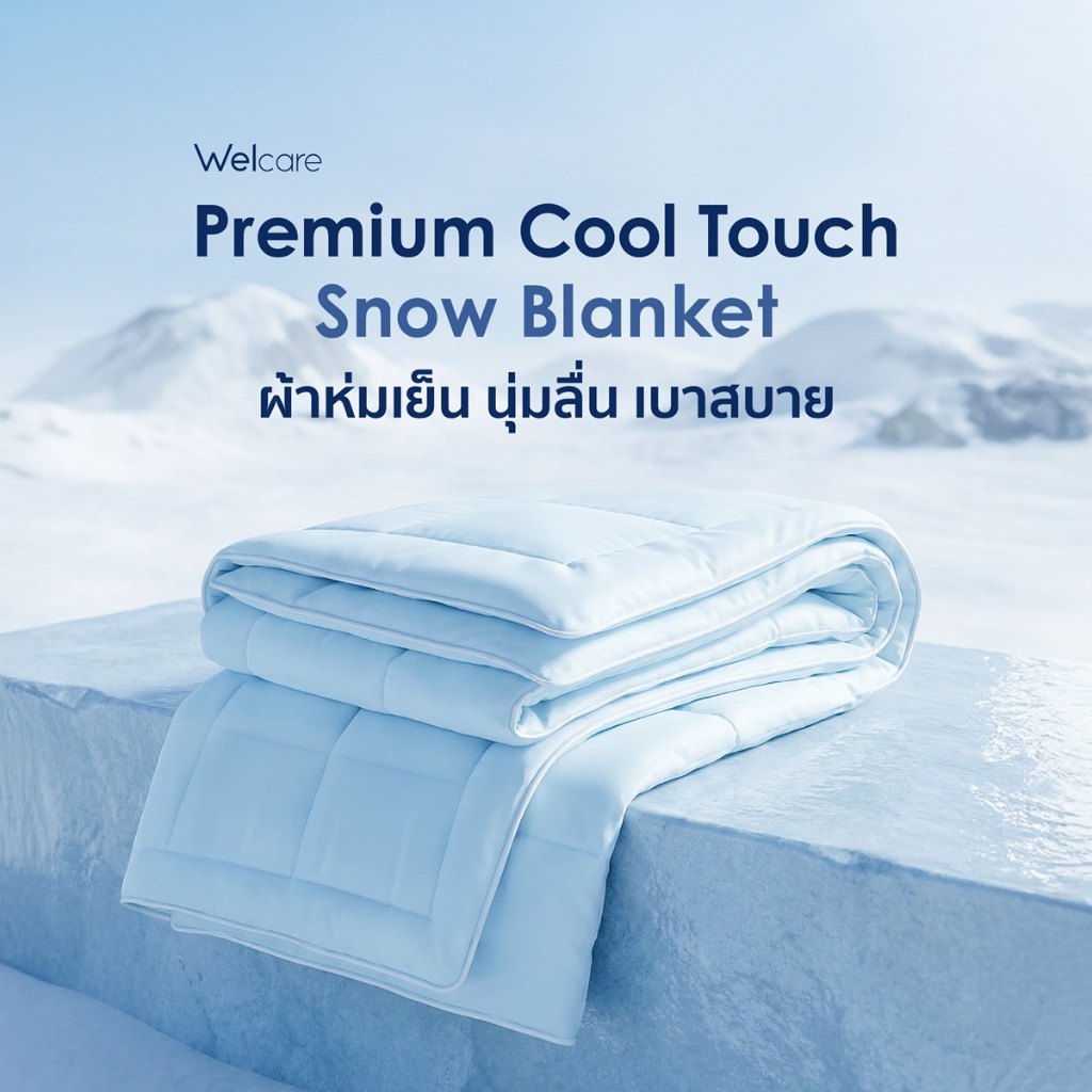[ใหม่!] ผ้าห่มเย็น Welcare Premium Cool Touch Snow Blanket นุ่มลื่น เบาสบาย