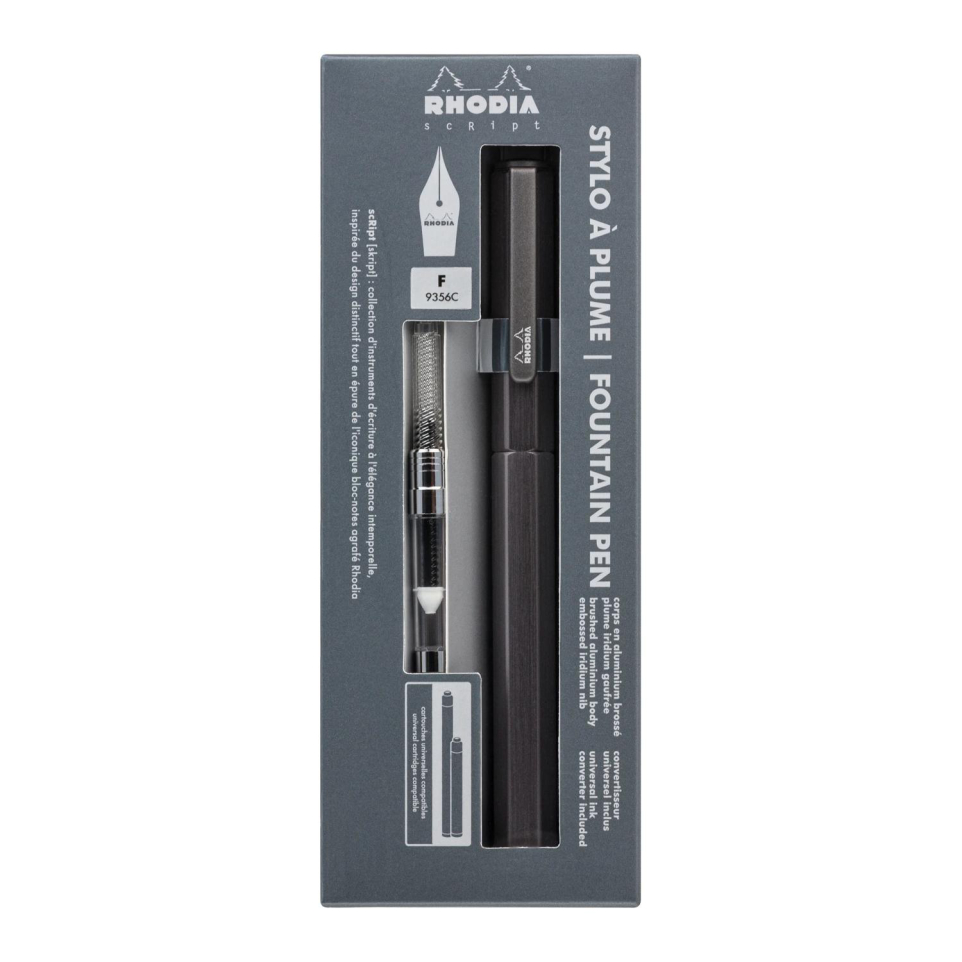 Rhodia script Fountain Pen nib F (C93)/ ปากกาหมึกซึมอะลูมิเนียม ขนาด F แบรนด์ Rhodia จากประเทศฝรั่งเศส