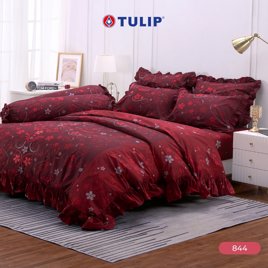 TULIP Cotton Mix พิมพ์ลาย 844 ชุดผ้าปูที่นอน ผ้าห่ม ผ้านวม พิมพ์ลายกราฟิกสวยงาม เนื้อผ้าหนาแน่น