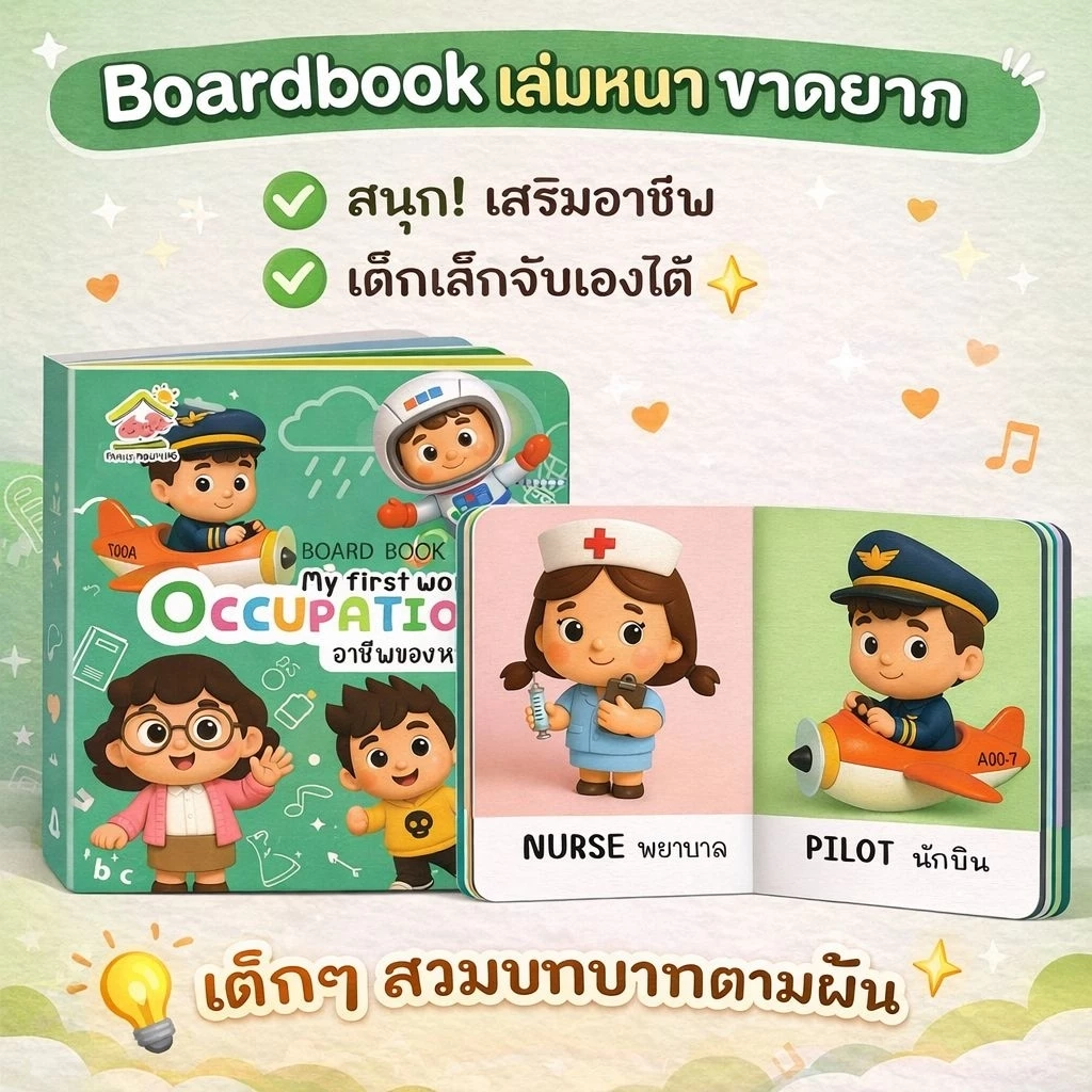 บอร์ดบุ๊คเด็กเล็ก เสริมพัฒนาการ 0-3 ปี | Board Book เด็ก | หนังสือเด็กทนทาน ฉีกไม่ขาด thumbnail 8