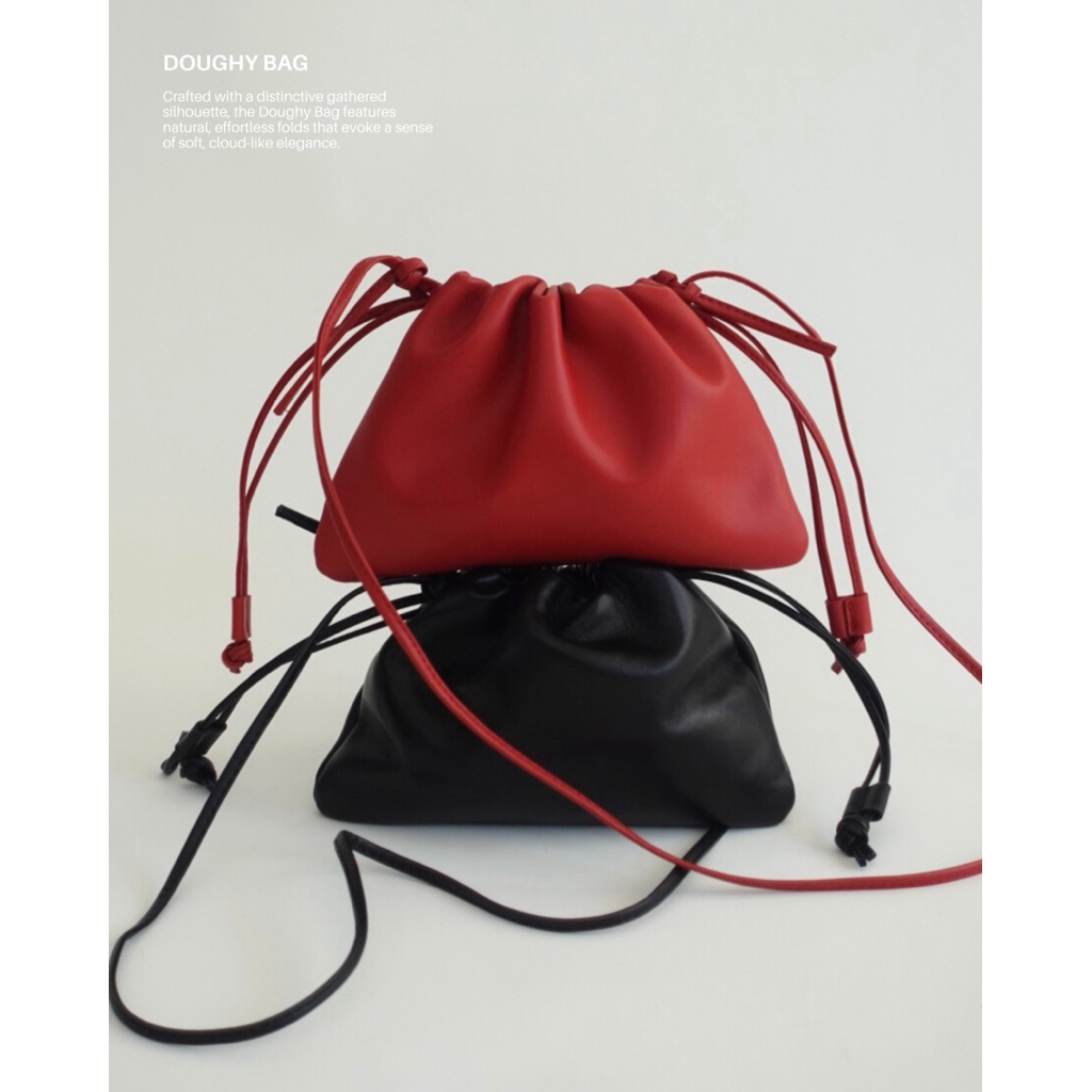 (พร้อมส่ง) picke | Doughy Bag #picke012 กระเป๋าถือผู้หญิง กระเป๋าทรงเกี๊ยว กระเป๋าทรงจีบ หนังแกะแท้