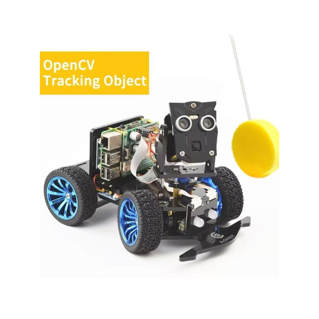 Adeept PiCar-B Mars Rover Smart Car Kit for Raspberry Pi 5/4B/3B/3B+, Obstacle Avoidance, Line Track