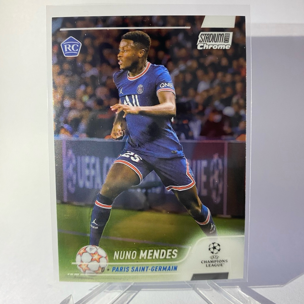 การ์ดนักฟุตบอล NUNO MENDES, RC, PARIS SAINT-GERMAIN , TOPPS STADIUM CHROME 2022