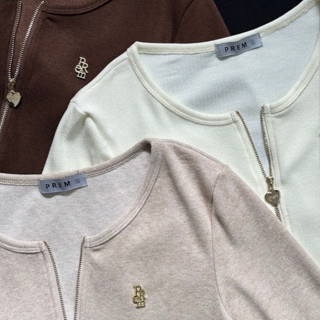 .✦ ── PREM เสื้อแขนยาวลูซี่ ผ้าไหมพรม นุ่มมาก!! ผ้ายืด แต่งอ…