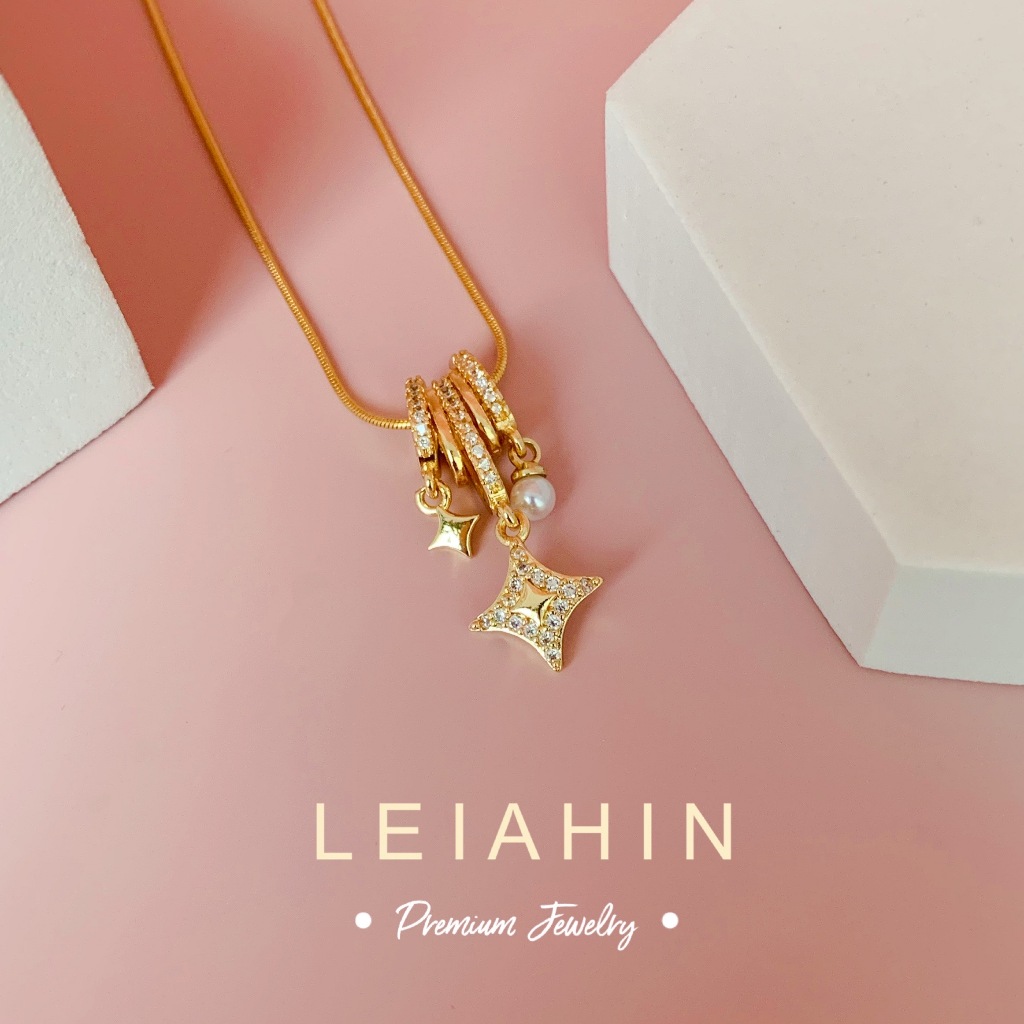 LEIAHIN Aurora North Star Necklace สร้อยคอแฟชั่นสำหรับผู้หญิง สร้อยคอ จี้ดาว ดาวเหนือ จี้มุก 1126n