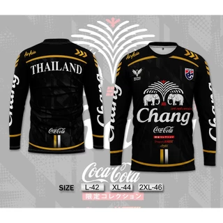 เสื้อแขนยาวลายช้างไทยแลนด์-สีดำ(Black Edition) ใส่สบายไม่ต้องรีด งานกราฟิกเท่ๆ