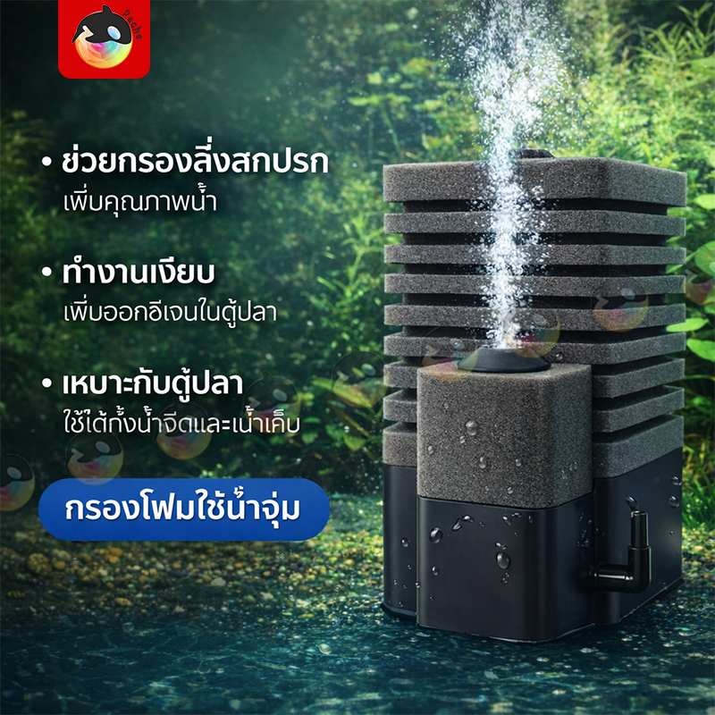Antopie กรองฟองน้ำตู้ปลา 3ขนาด S/M/L เป็นที่อยู่ของแบคทีเรียดี กรองชีวภาพ