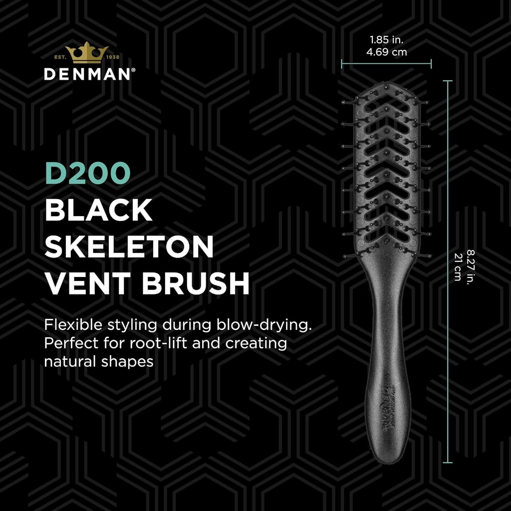 Denman Brush D200 Silver Metallic