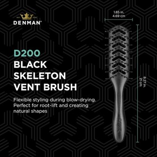 Denman Brush D200 Silver Metallic
