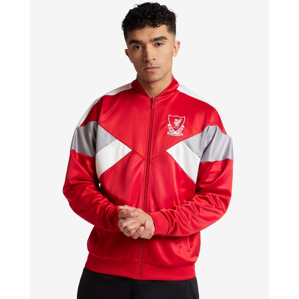 เสื้อ Retro ของแท้ 100% ใหม่มือหนึ่ง Liverpool FC Mens 88/89 Zip Through Jacket Red