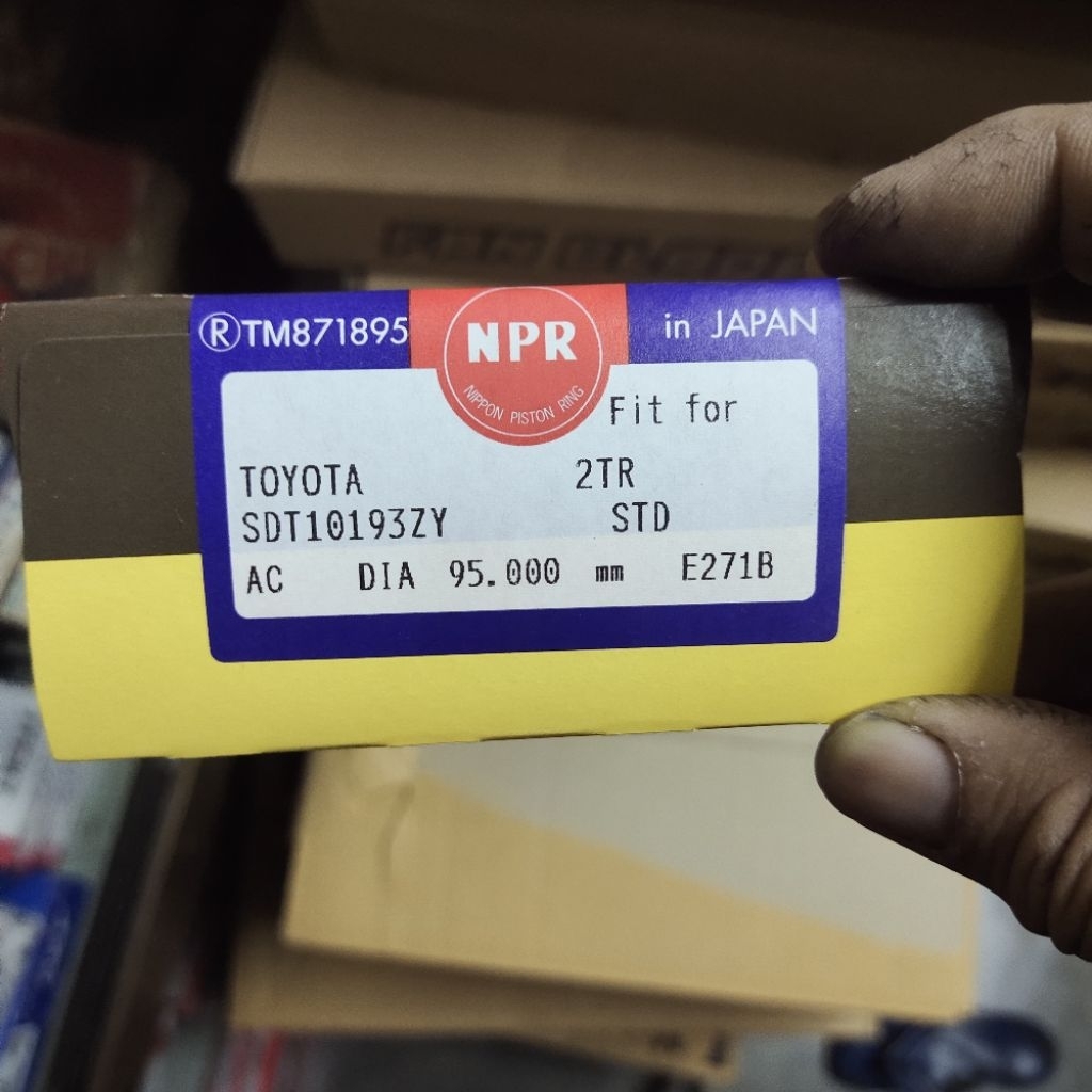 แหวนลูกสูบ สําหรับ Toyota 2TR-FE 2700cc ยี่ห้อ NPR ญี่ปุ่นแท้