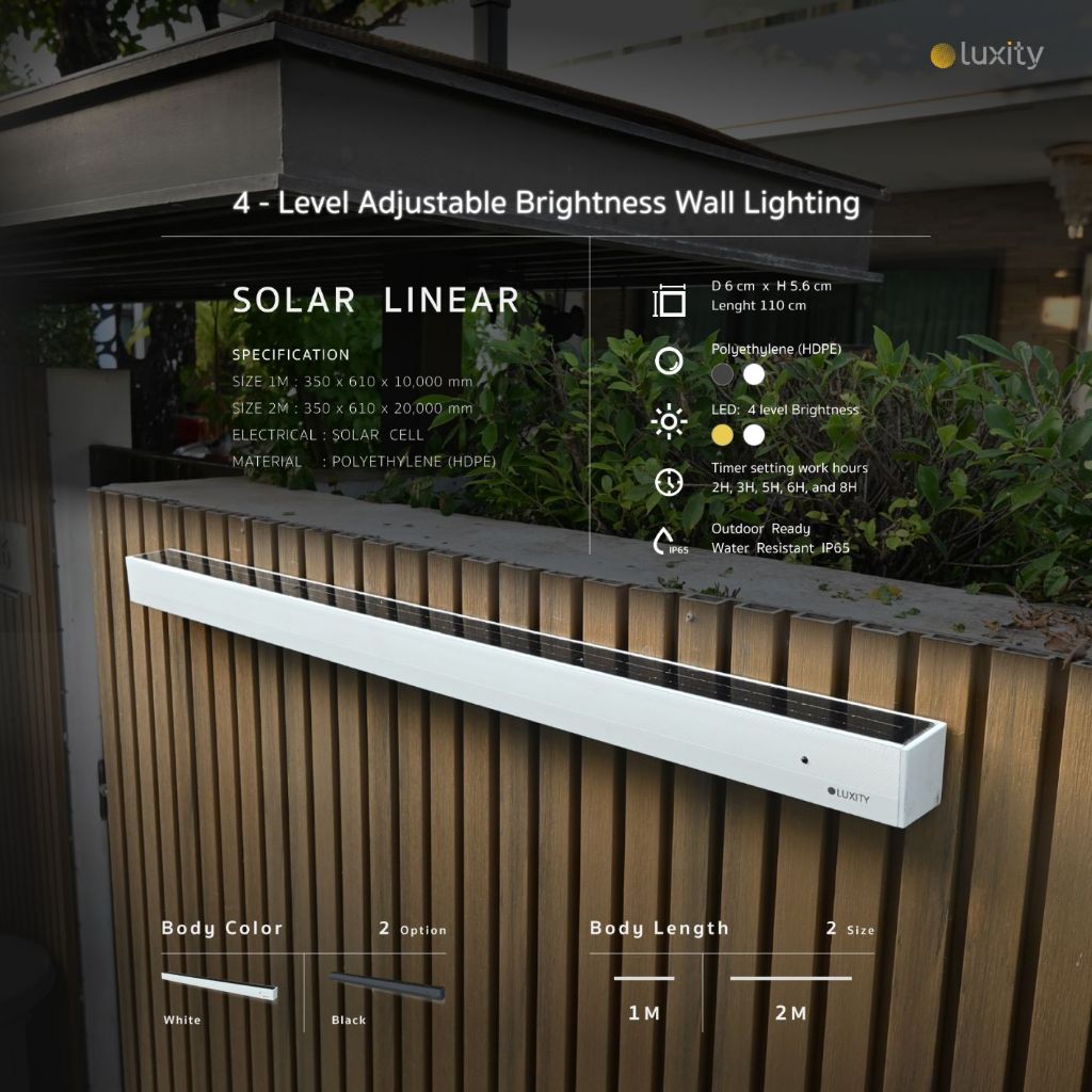 Luxity Solar Linear ไฟติดผนังโซล่าเซลล์