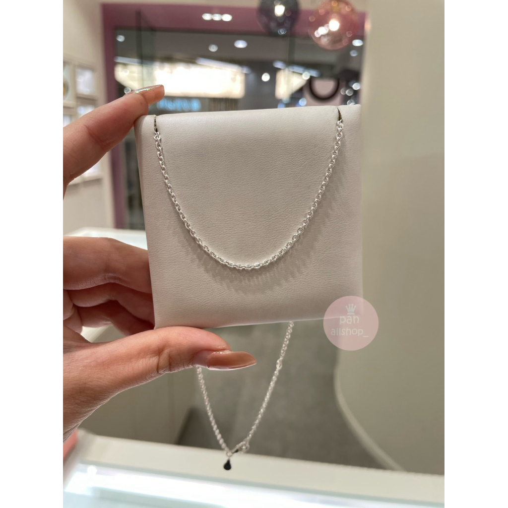 (ของแท้100%) Pandora silver necklace สร้อยคอหัวใจทูโทน ยาว45cm.