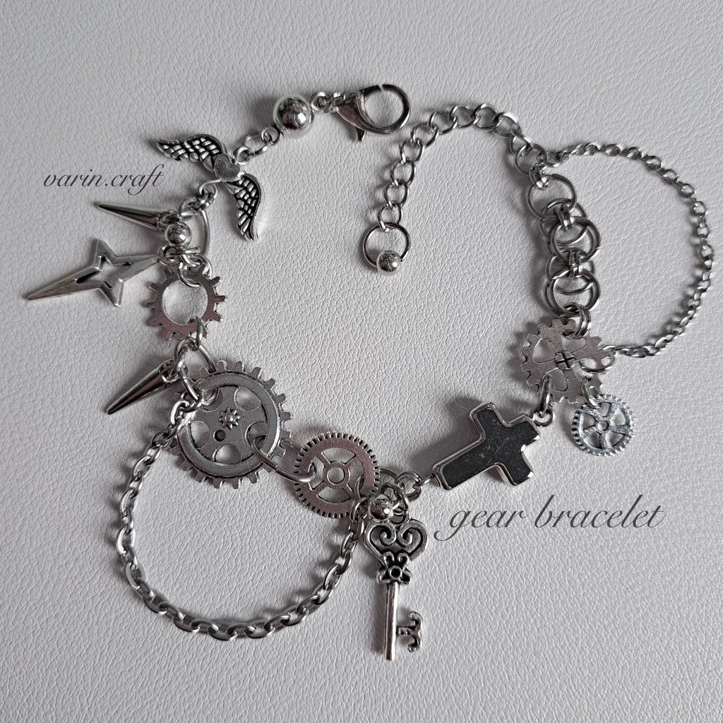 สร้อยข้อมือฟันเฟือง🔗 แบบละชิ้นทำซ้ำไม่ได้ | emo grunge punk accessories