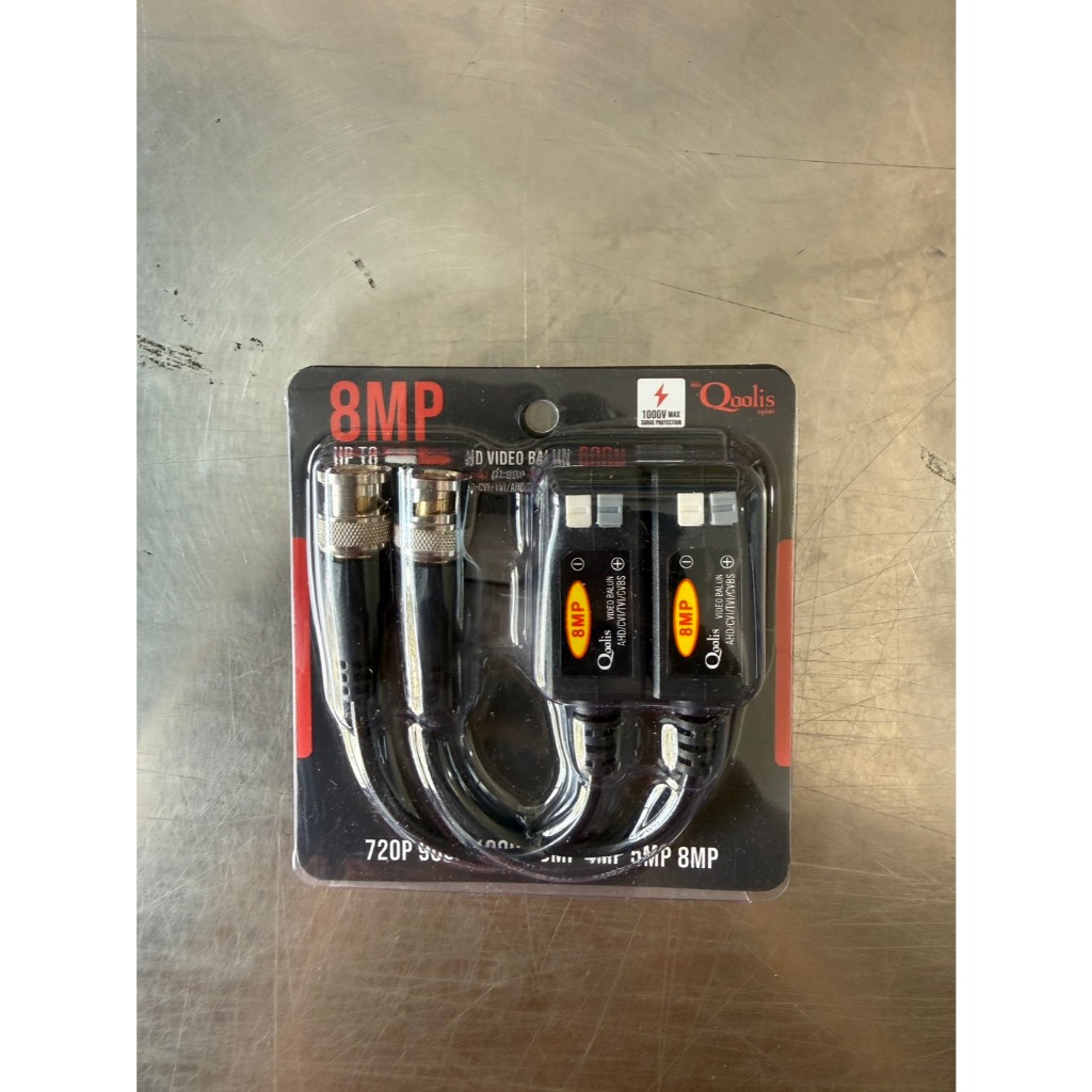 Balun 8mp Qoolis สำหรับกล้องวงจรปิด (ดำแดง)
