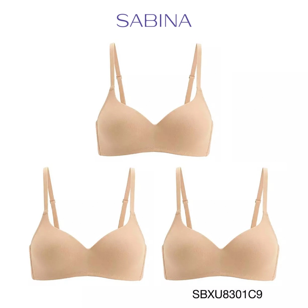 Sabina (Set 3 ชิ้น) Pretty Perfect Level 1 เสื้อชั้นใน ไร้โครง รหัส SBXU8301C9 - สีเนื้อ
