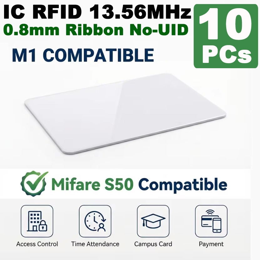 10PCs บัตร IC RFID 13.56MHz 1K F08 RFID Smart Cards Compatible with Mi-fare Classic 1K 14443A for Ac
