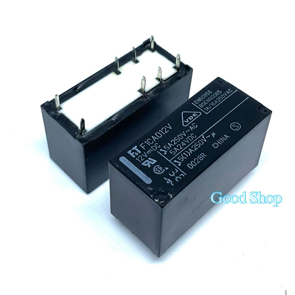 รีเลย์ F1CA012V  12VDC 8ขา 2คอนแทค 5แอมป์ สินค้าพร้อมส่ง ออกบิลได้