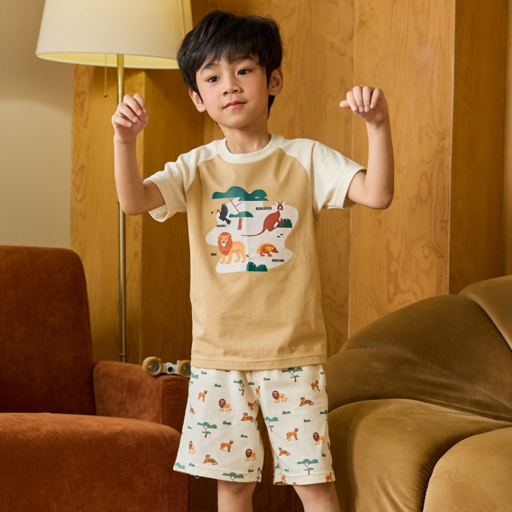 e'clat เสื้อผ้าเด็ก เสื้อยืดเด็ก คอกลม สกรีนลาย  เสื้อเด็กผู้ชาย 1-6ปี ผ้า100%cotton ใส่สบาย 9155