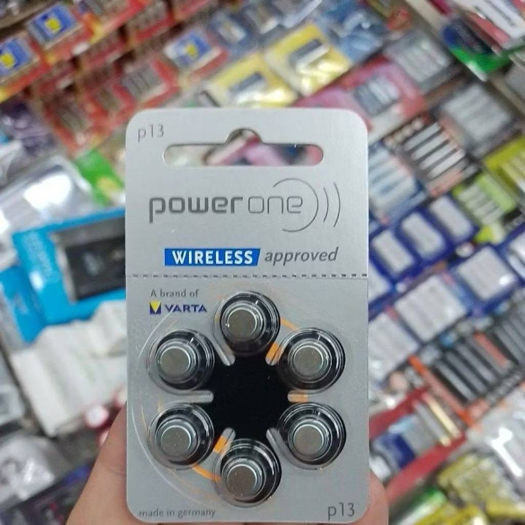 ถ่านเครื่องช่วยฟัง Power One 13 Wireless Approved เทียบเบอร์ A13, ZA13, PR48 แพค6ก้อน 1.45V ของแท้ M