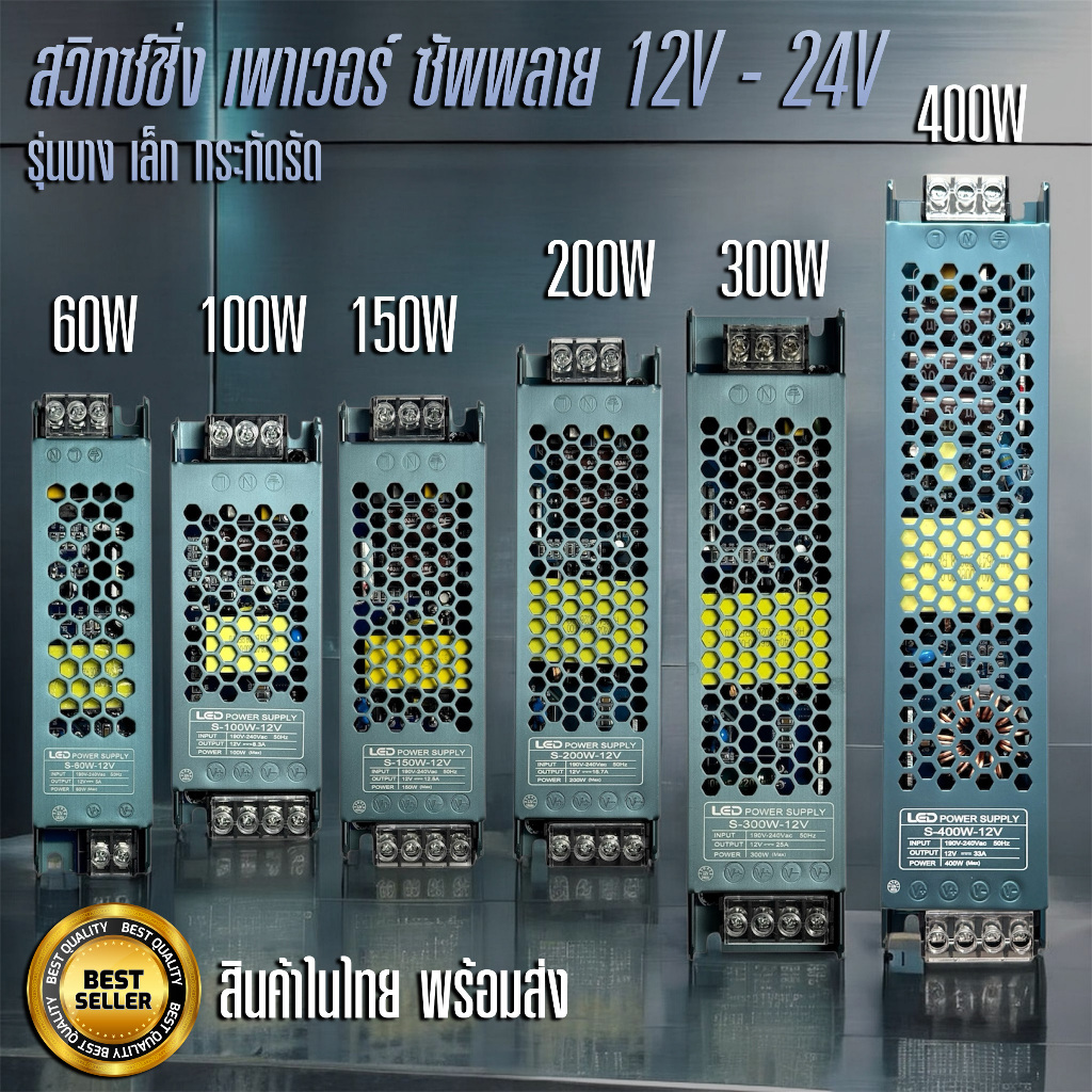 สวิทซ์ชิ่ง เพาเวอร์ ซัพพลาย 12V-24V รุ่น บางขนาดเล็กกระทัดรัด หม้อแปลงไฟ A165