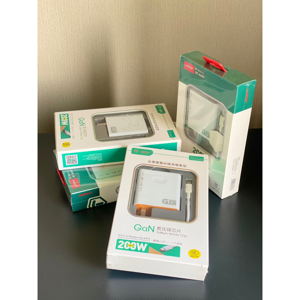 🔥 200W GaN Fast Charger + cable Type-C ~ รองรับ SuperVOOC ~ FlashCharge ~ SuperCharge ~ Quick Charge