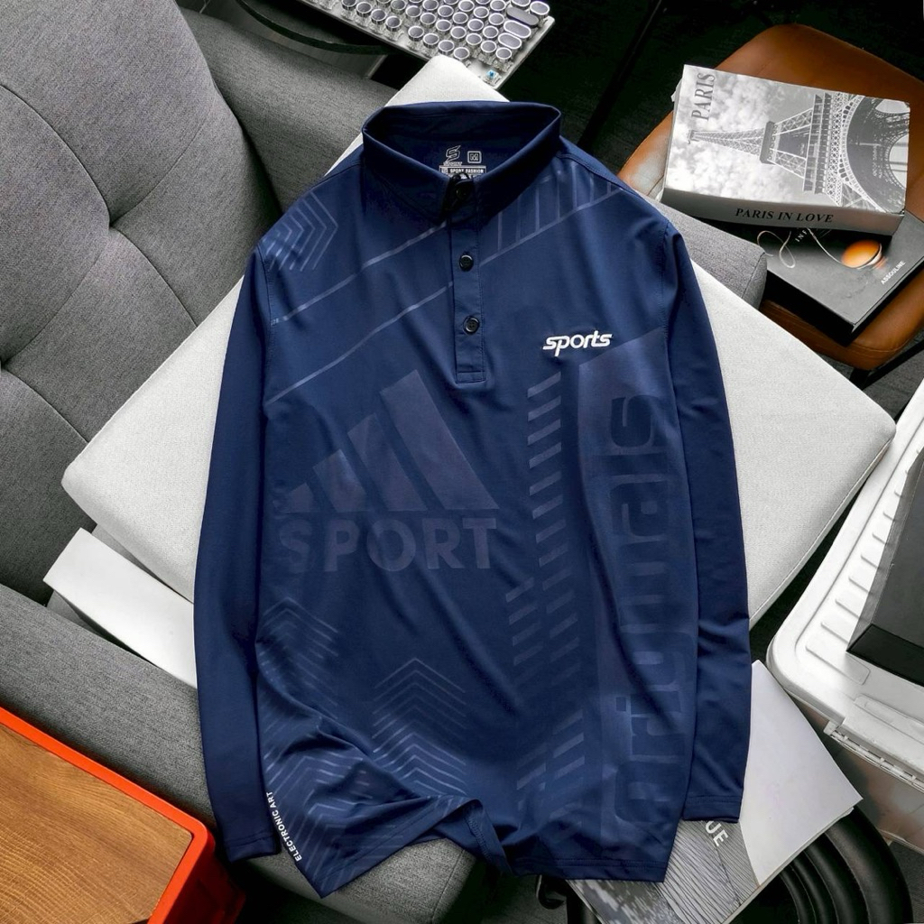 พร้อมส่ง! เสื้อกีฬาแขนยาวคอปก SPORTS เสื้อสปอร์ต มีครบไซส์ ผ้านิ่มใส่สบาย ระบายความร้อนได้ดี