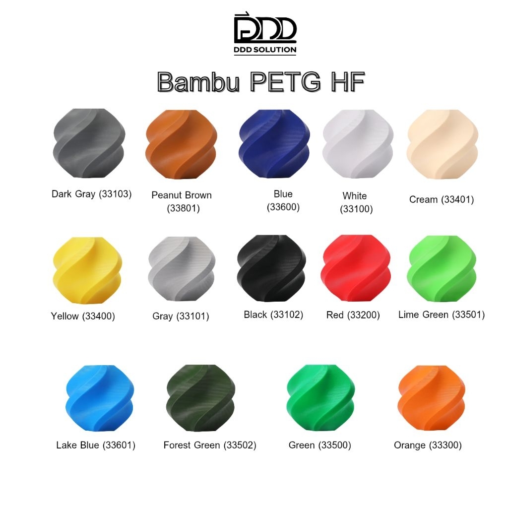 BAMBU PETG HFมีแกน เส้นพลาสติกขนาด 1KG ปริ้นเร็ว2เท่าประหยัดเวลาเพิ่มขึ้น