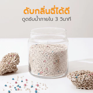 Petus 3ถุง ทรายแมว 10ลิตร ทรายแมว cat litter ควบคลุมกลิ่นได้ดี ขนาด 10ลิตร ดูดซับเร็ว ใช้งานได้นาน กลิ่นมัทฉะ