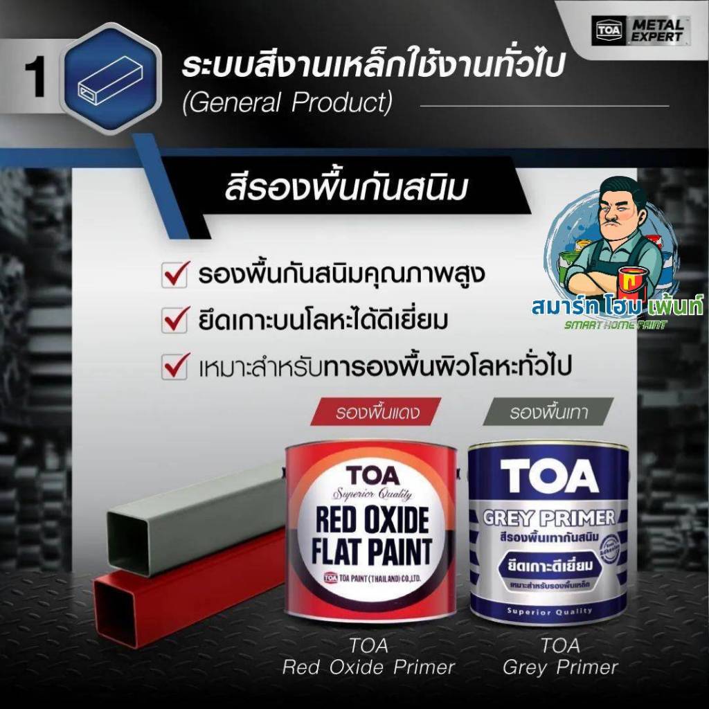 TOA รองพื้นกันสนิม สีแดง สีเทา กันสนิมTOA รองพื้นกันสนิมอย่างดีG2010 G1024 รองพื้นกันสนิมTOA สีแดงสี