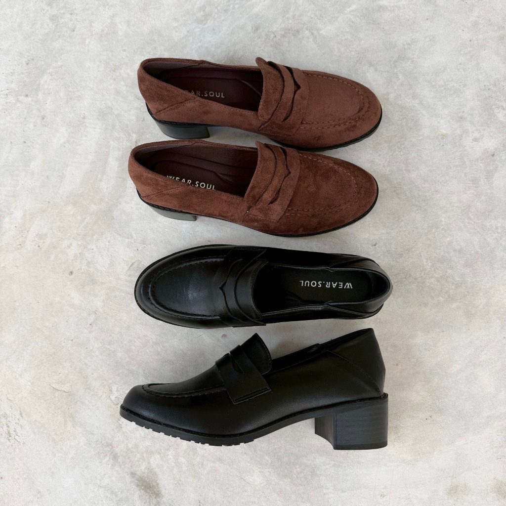 [พร้อมส่ง] WEAR.SOUL #S675-Essential Heel Loafers รองเท้าโลฟเฟอร์
