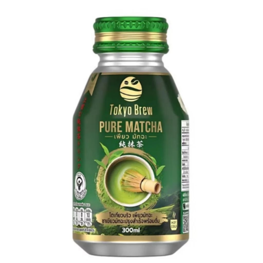 ชาเขียวพร้อมดื่ม ไม่มีน้ำตาล Tokyo Brew Pure Matcha โตเกียวบริว เพียวมัทฉะ ชาเขียวมัทฉะแท้ 100% (300ml) 204284