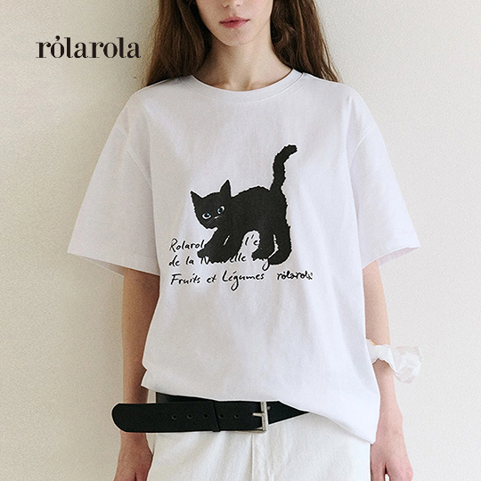 ROLAROLA - ROLA CAT FRIENDS LOOSE FIT T-SHIRT (WHITE)