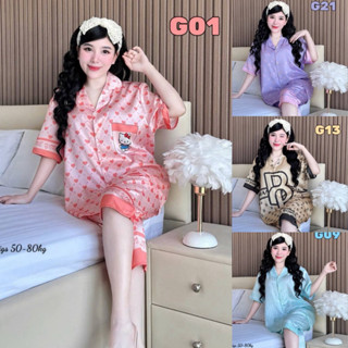 🔥งานเข้าใหม่🔥แขนสั้น-ขา5ส่วน Freesize อก44” ผ้าไหมทอซาติน (S…