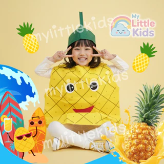 ชุดสับปะรด Pineapple ชุดแฟนซีผัก ชุดผักผลไม้ สำหรับเด็กและผู้ใหญ่ ใส่ไปงานโรงเรียน ปาร์ตี้ ชุดครอบครัวสีสดใส ชุดฮาโลวีน