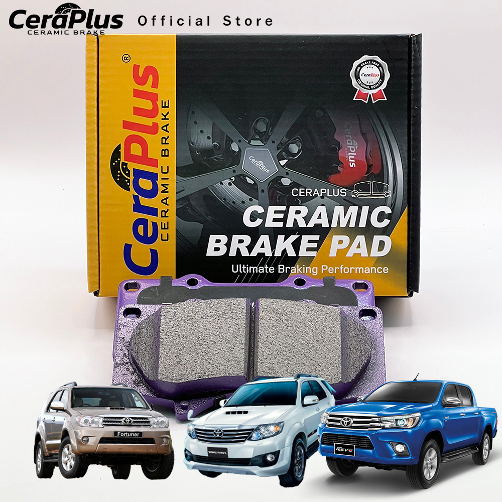 ผ้าเบรค CeraPlus TOYOTA REVO (ตัวสูง) 2015-ON TOYOTA FORTUNER 2009-2014 ผ้าเบรคเซรามิค