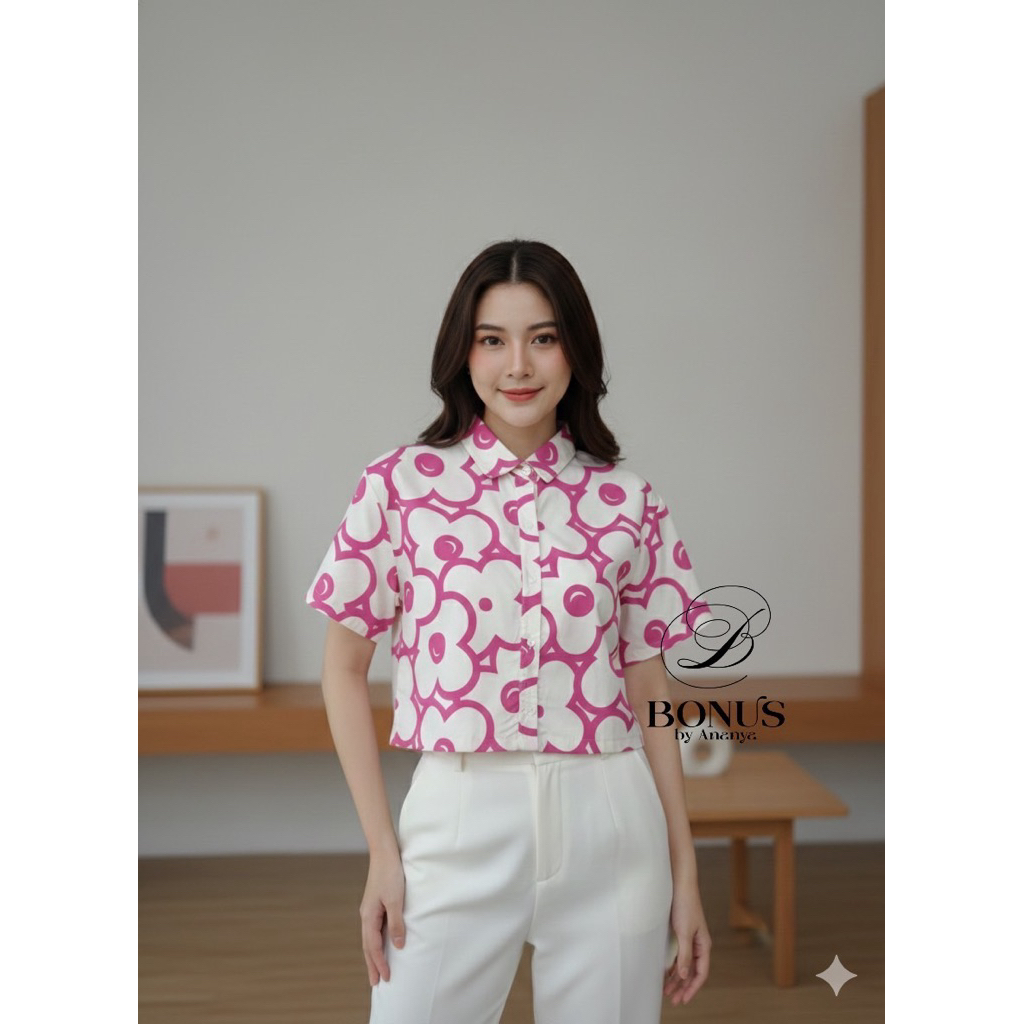 เสื้อเชิ๊ตชายตรงผ่าข้างคอตตอนญี่ปุ่น 100% สำหรับ สาวพลัสไซร์อก 50 ราคา ถูกที่สุด ดีลบีเคเค รูปภาพหลัก