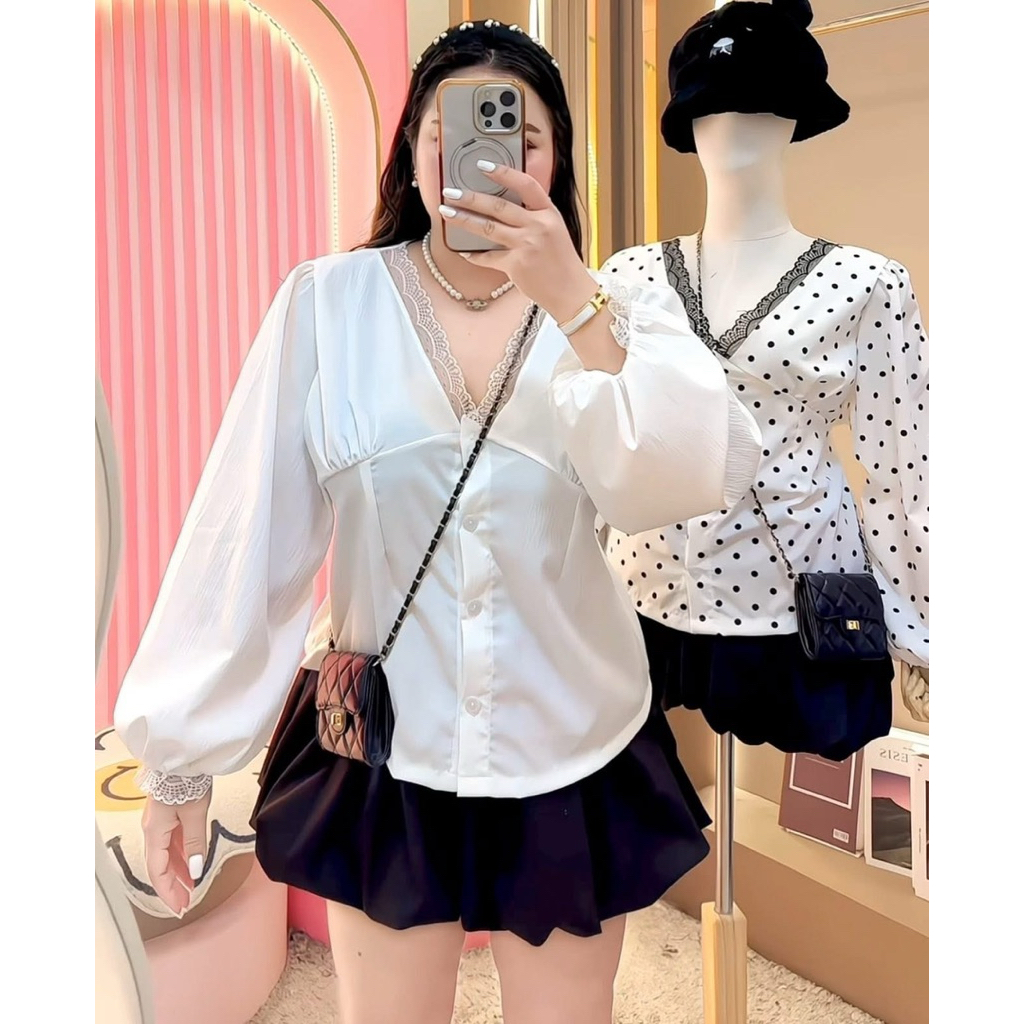 เสื้อเชิ้ตสาวอวบ#เสื้อใส่เที่ยวสุดปัง#เสื้อสาวอวบ