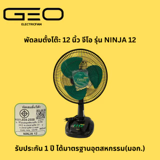 พัดลม 12 นิ้ว ตั้งโต๊ะ GEO จีโอ ลมแรง