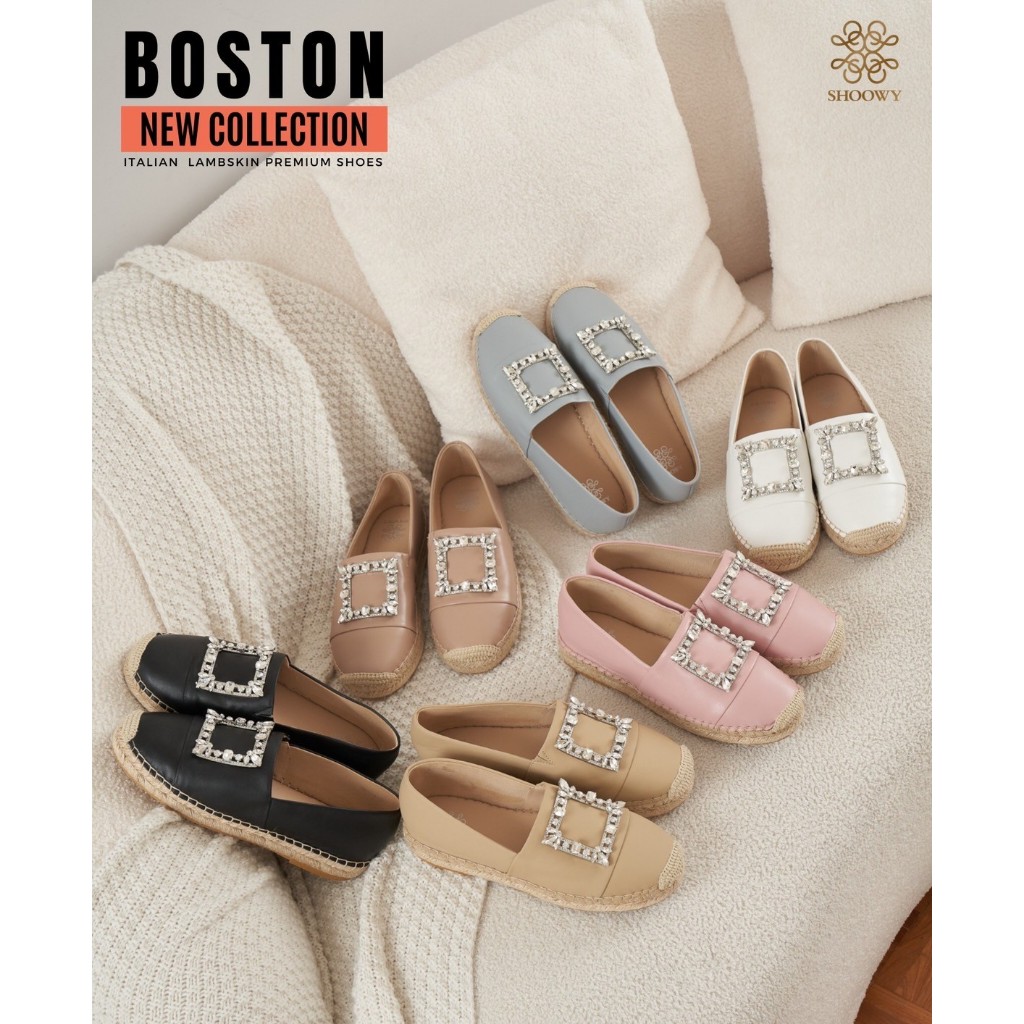 Shoowy clearancesale รองเท้าหนังแกะ รุ่น Boston