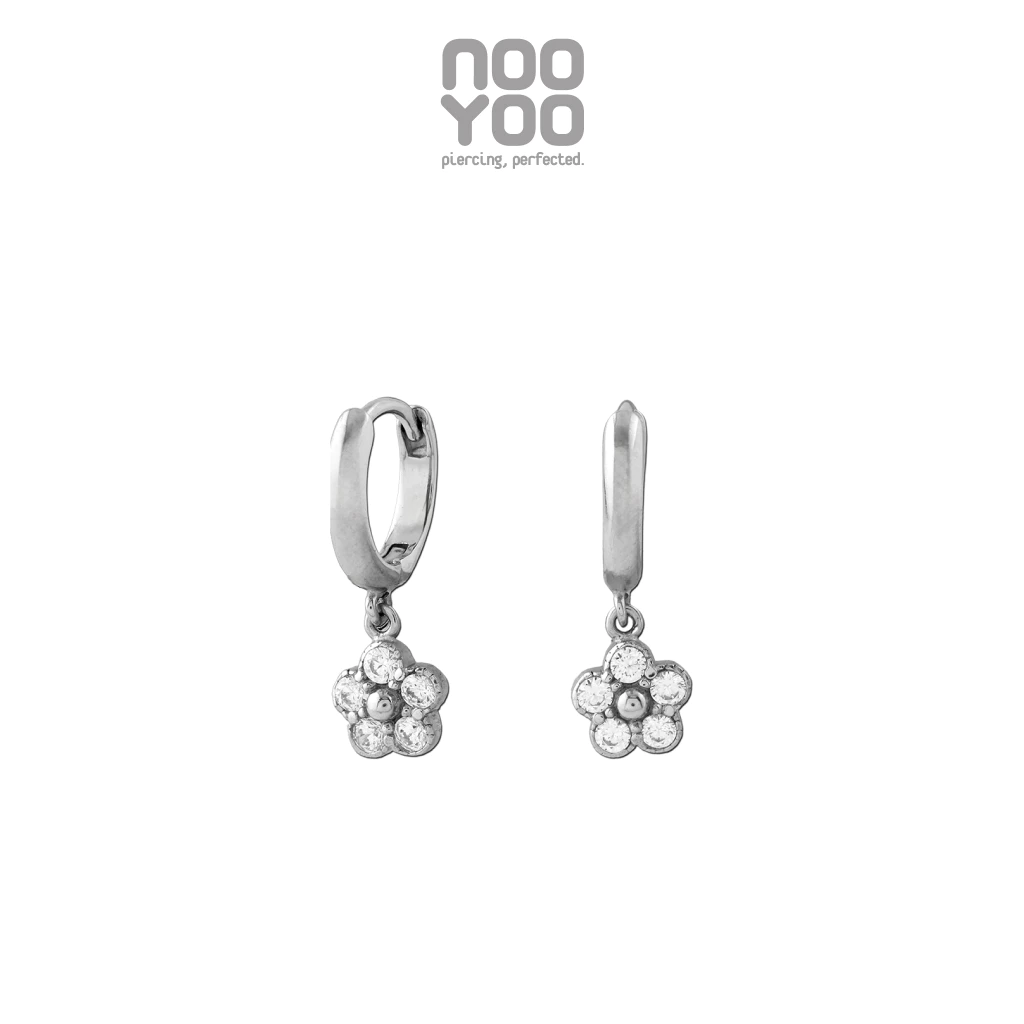 NooYoo ต่างหูสำหรับผิวแพ้ง่าย Blossom Hoops Surgical Steel