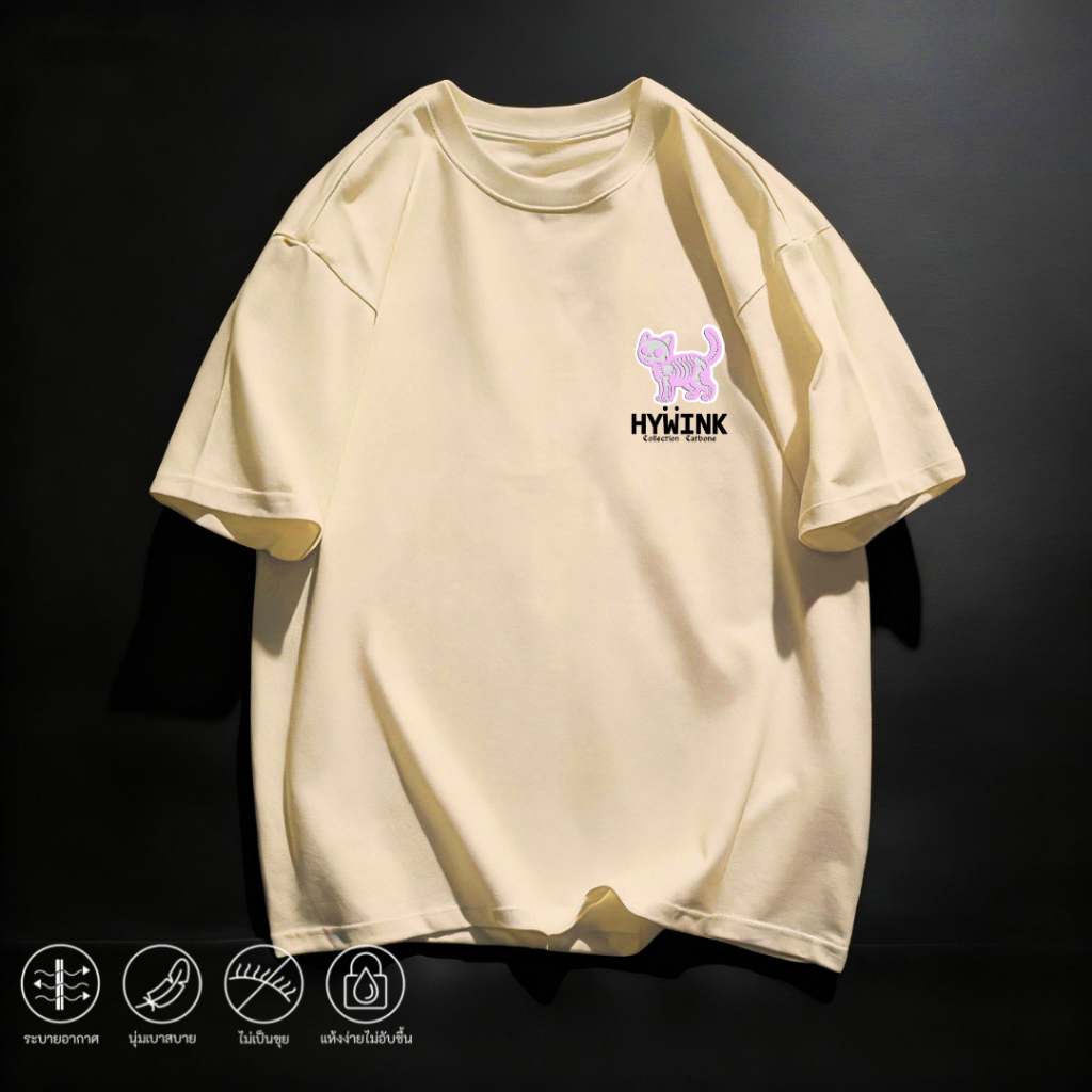เสื้อยืดแขนสั้น พิมพ์ลายหน้าหลังแมวชมพูอ่อน แฟชั่นสายสตรีท เนื้อผ้านุ่ม ใส่สบายไม่ร้อน ผ้ายับยากทิ้งตัว เหมาะกับทุกๆวัน ราคา ถูกที่สุด ดีลบีเคเค แกลเลอรีภาพที่ 5