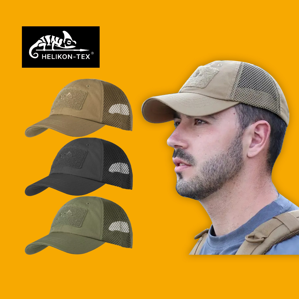 หมวกแก๊ปตาข่ายครึ่งใบ  HELIKON-TEX - BBC VENT CAP - POLYCOTTON RIPSTOP