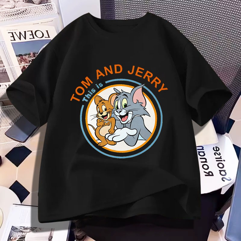 D1351เสื้อยืดแขนสั้น ใส่ได้ทั้งชายและหญิง ลายแฟชั่นสวย